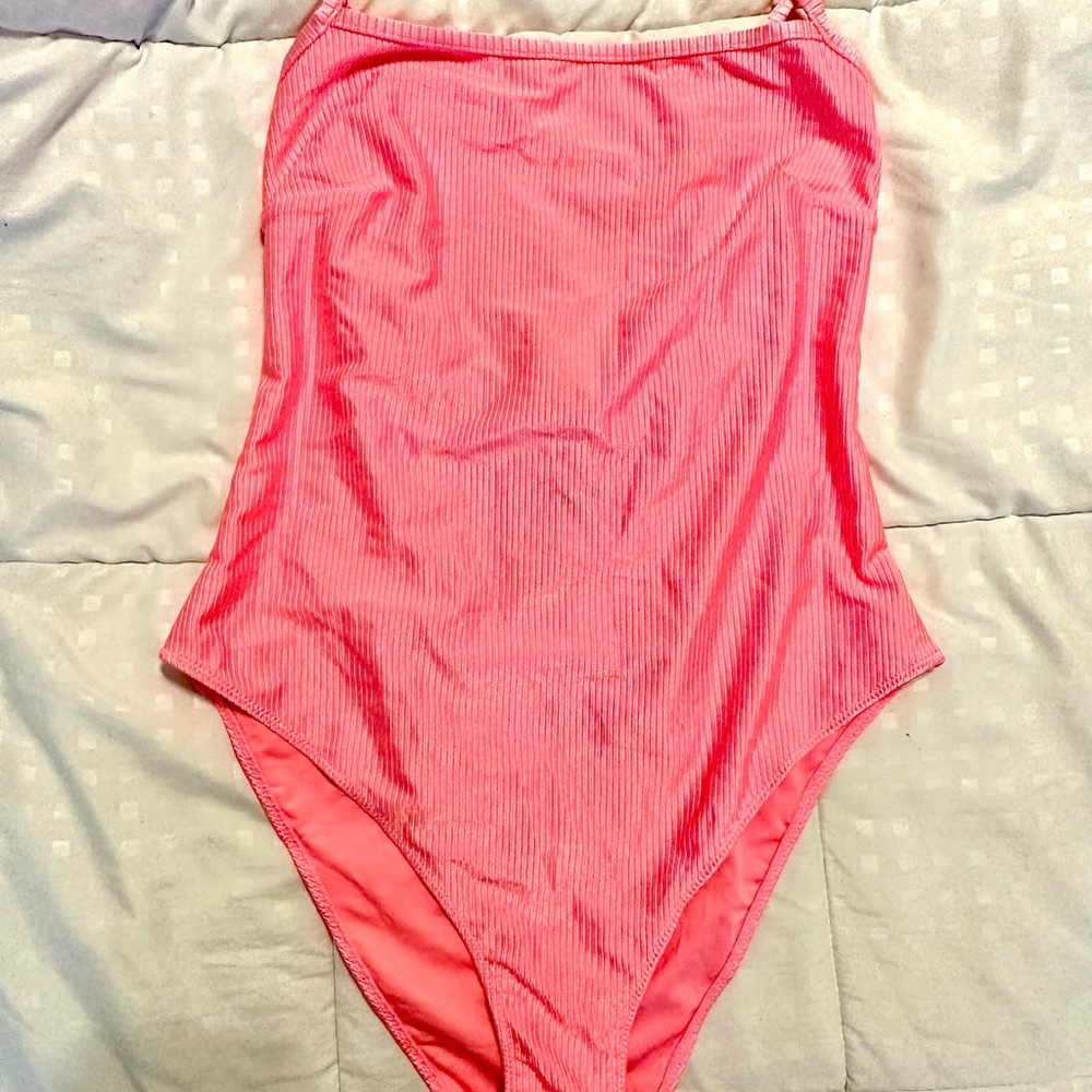 H&M medium hot pink one piece bathing suit